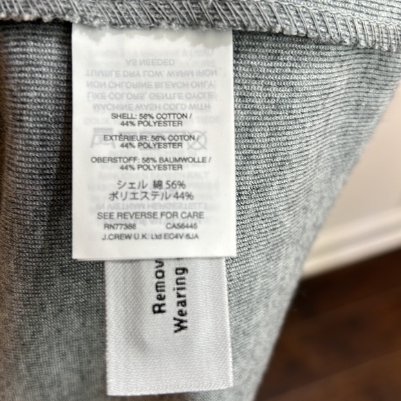 J. CREW Gray Long Sleeve Wrap Belted Sweatshirt Cardigan Sweater NWT Size Medium - Picture 9 of 12